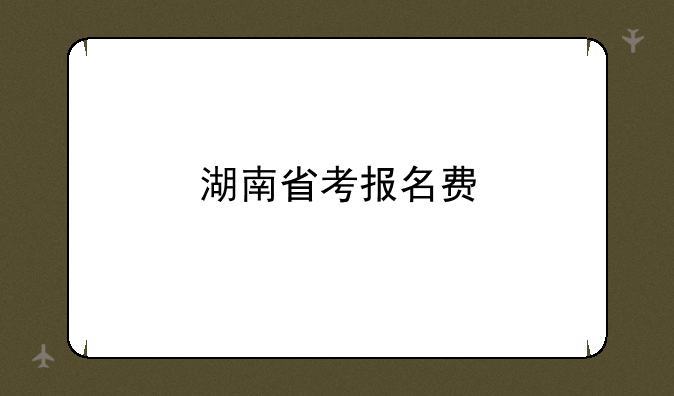 湖南省考报名费