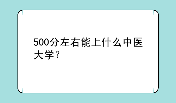 500分左右能上什么中医大学？