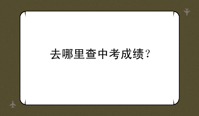 去哪里查中考成绩？