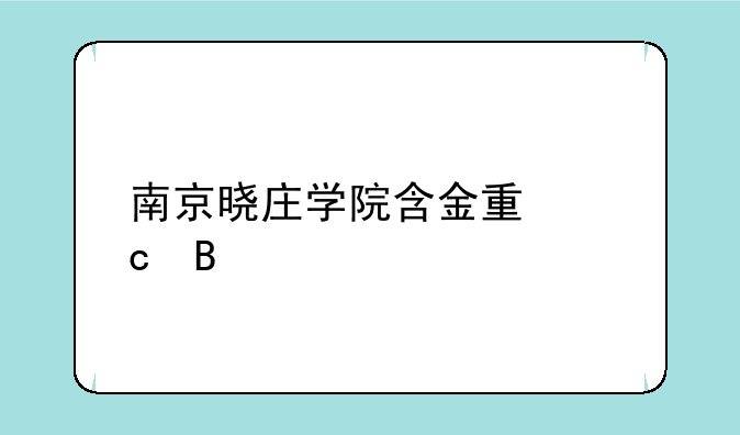 南京晓庄学院含金量高吗