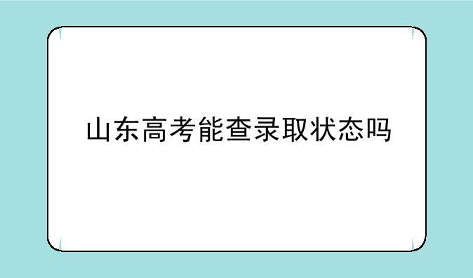 山东高考能查录取状态吗