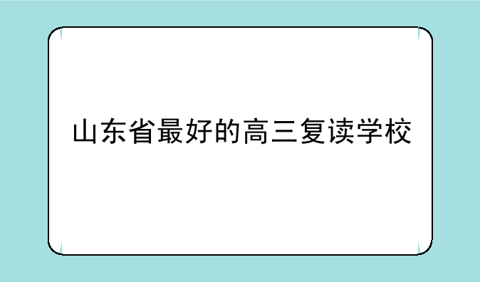 山东省最好的高三复读学校
