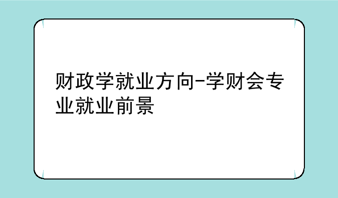 财政学就业方向-学财会专业就业前景